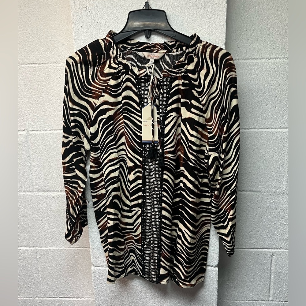 Casa Cabana Blouses for Women. Zebra XS
